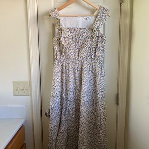 Madewell Floral Polka Dot Ruffle Dress